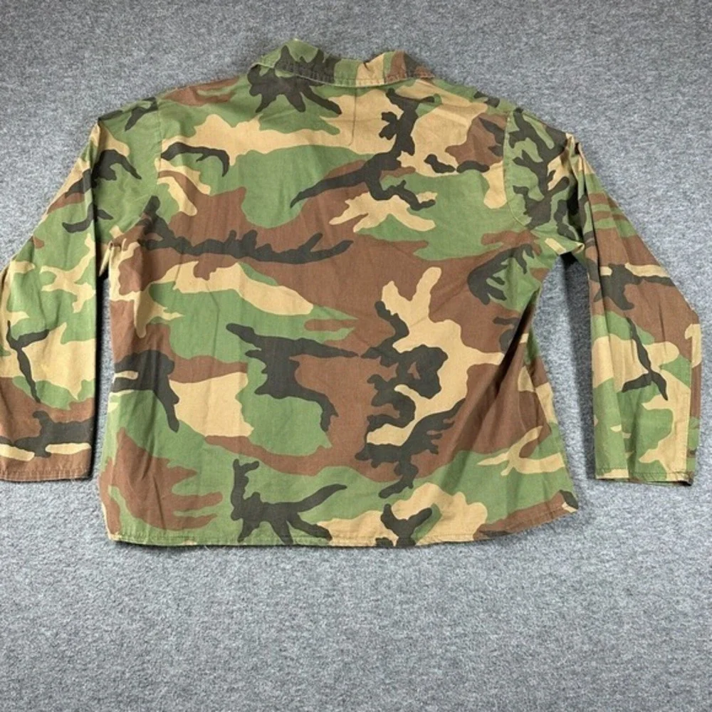 Vintage All Weather Outerwear Woodland‎ Camo Button Shirt Shacket Mens Large L